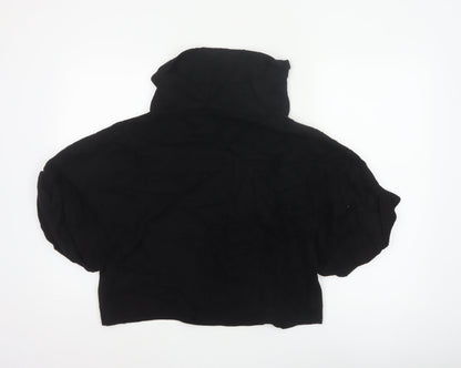 COS Women Black Wool Hooded Short Sleeve Knit Jumper Size S
