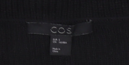 COS Women Black Wool Hooded Short Sleeve Knit Jumper Size S