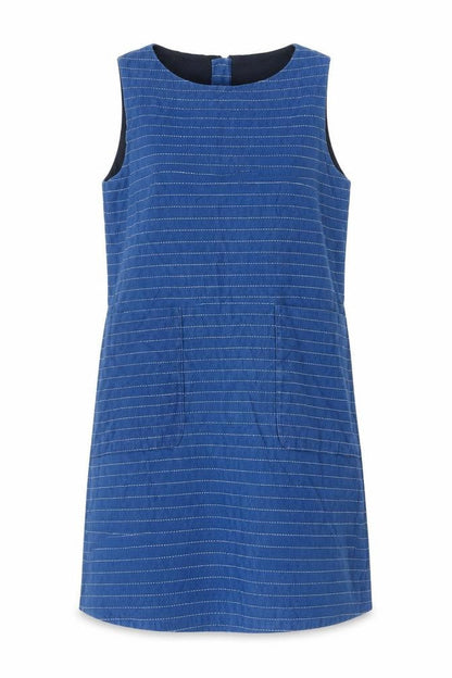 Toast Women’s Blue Striped UK 14 A-Line Pinafore Dress Linen Cotton