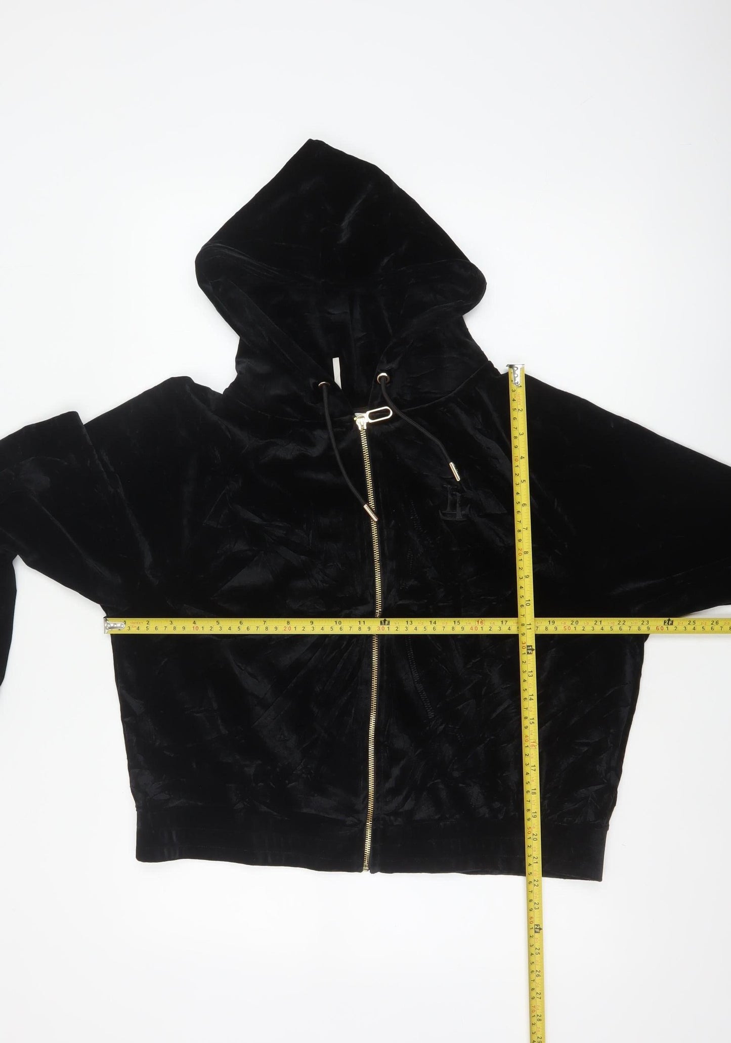 River Island Plus Women’s Black Velvet Full Zip Hoodie UK 18