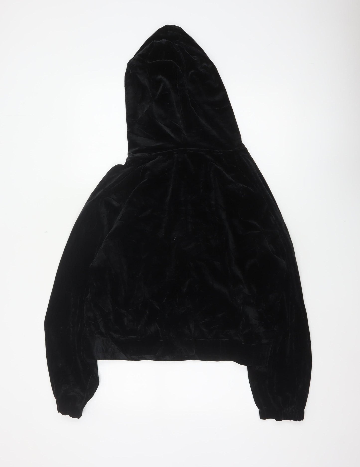 River Island Plus Women’s Black Velvet Full Zip Hoodie UK 18