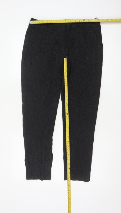 Next Women’s Black Pinstripe Slim Tapered Work Trousers UK 10