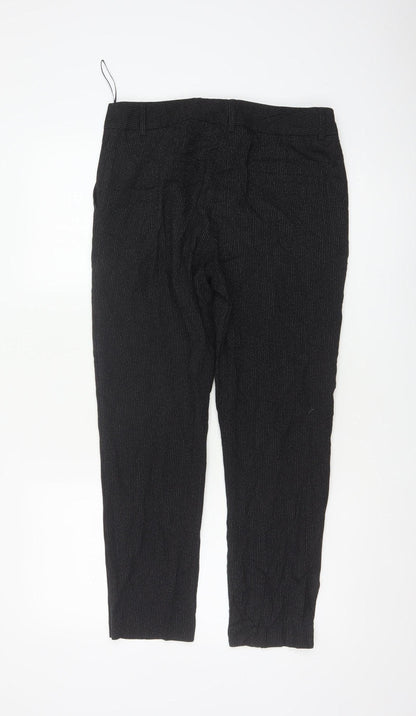Next Women’s Black Pinstripe Slim Tapered Work Trousers UK 10