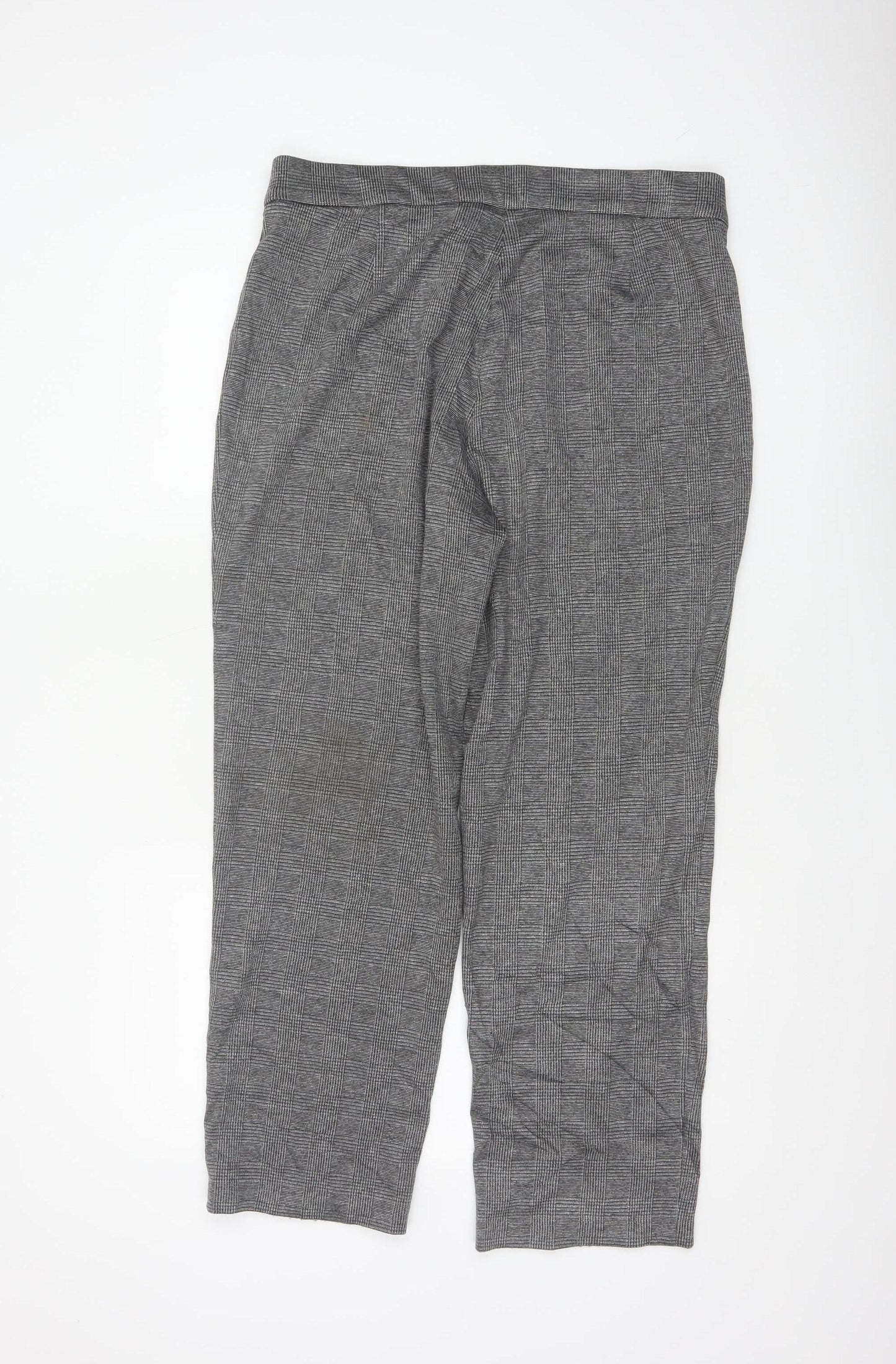 Marks & Spencer Women Grey Mix Size 16 Short Tapered Stretch Trousers