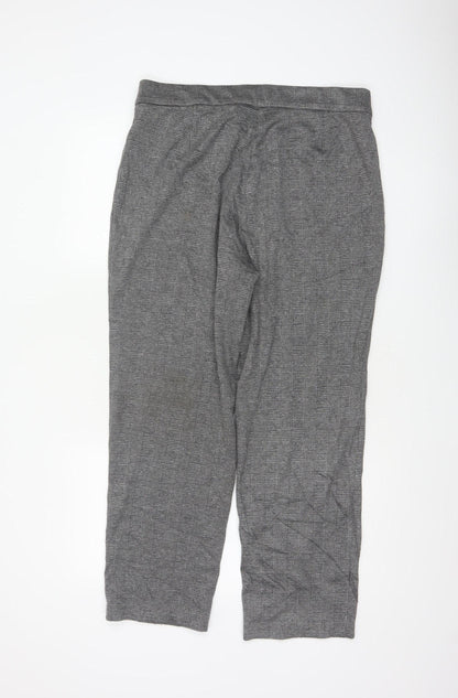 Marks & Spencer Women Grey Mix Size 16 Short Tapered Stretch Trousers