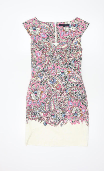 French Connection Women Multicoloured UK 10 Paisley Sheath Dress