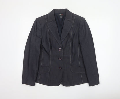 Oscar B. Women’s Black Size 14 Tailored 3 Button Blazer Jacket