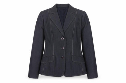 Front view of Oscar B. Women’s Black, size UK 14, Tailored 3 Button Blazer Jacket