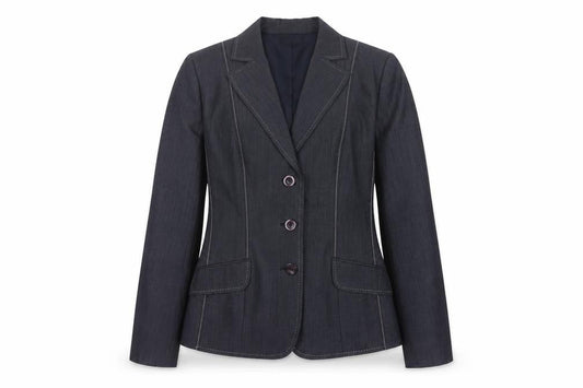 Front view of Oscar B. Women’s Black, size UK 14, Tailored 3 Button Blazer Jacket