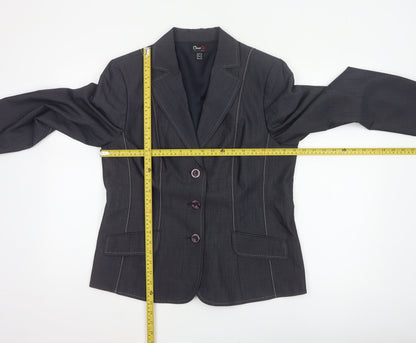 Oscar B. Women’s Black Size 14 Tailored 3 Button Blazer Jacket