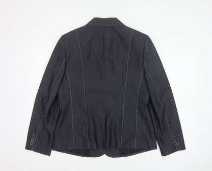 Oscar B. Women’s Black Size 14 Tailored 3 Button Blazer Jacket