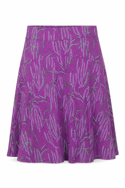 White Stuff Women Purple Floral A-Line Knee Skirt UK 12 Viscose