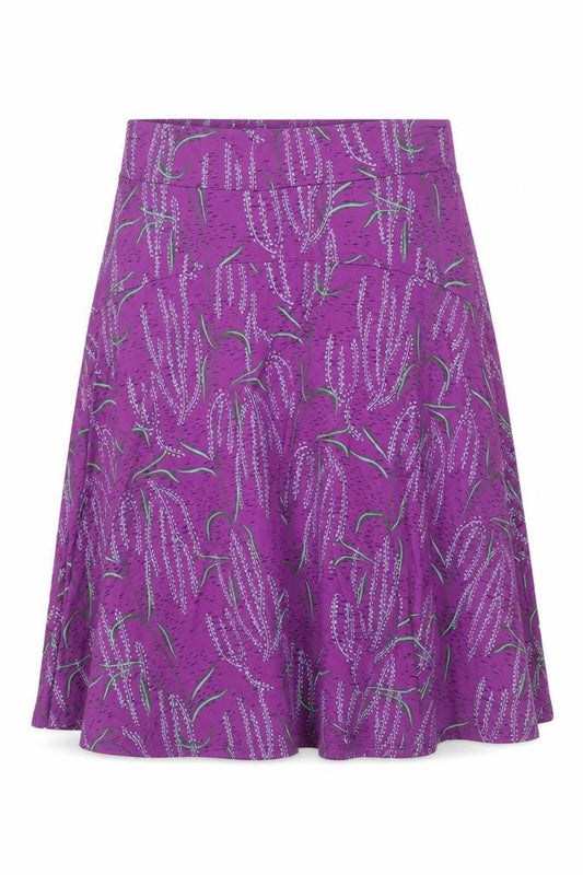 White Stuff Women Purple Floral A-Line Knee Skirt UK 12 Viscose