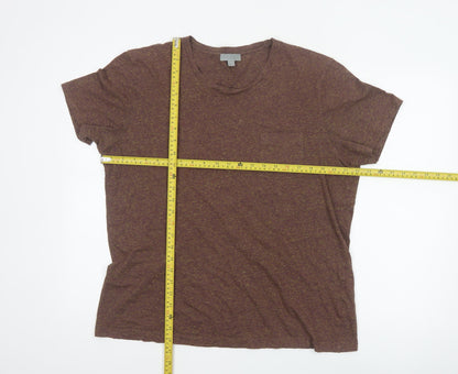 COS Women’s Brown Marl Cotton Pocket T-Shirt UK 14 Relaxed Basic