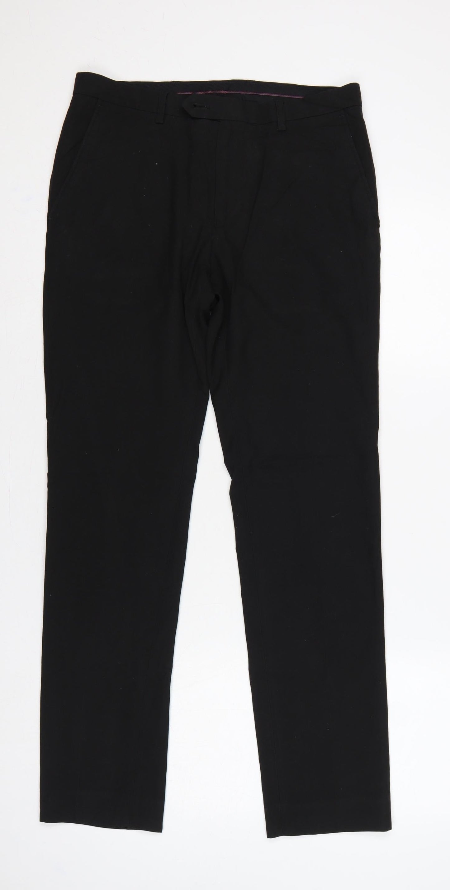 Next Men’s Black 30R Tailoring Straight Dress Trousers 30in