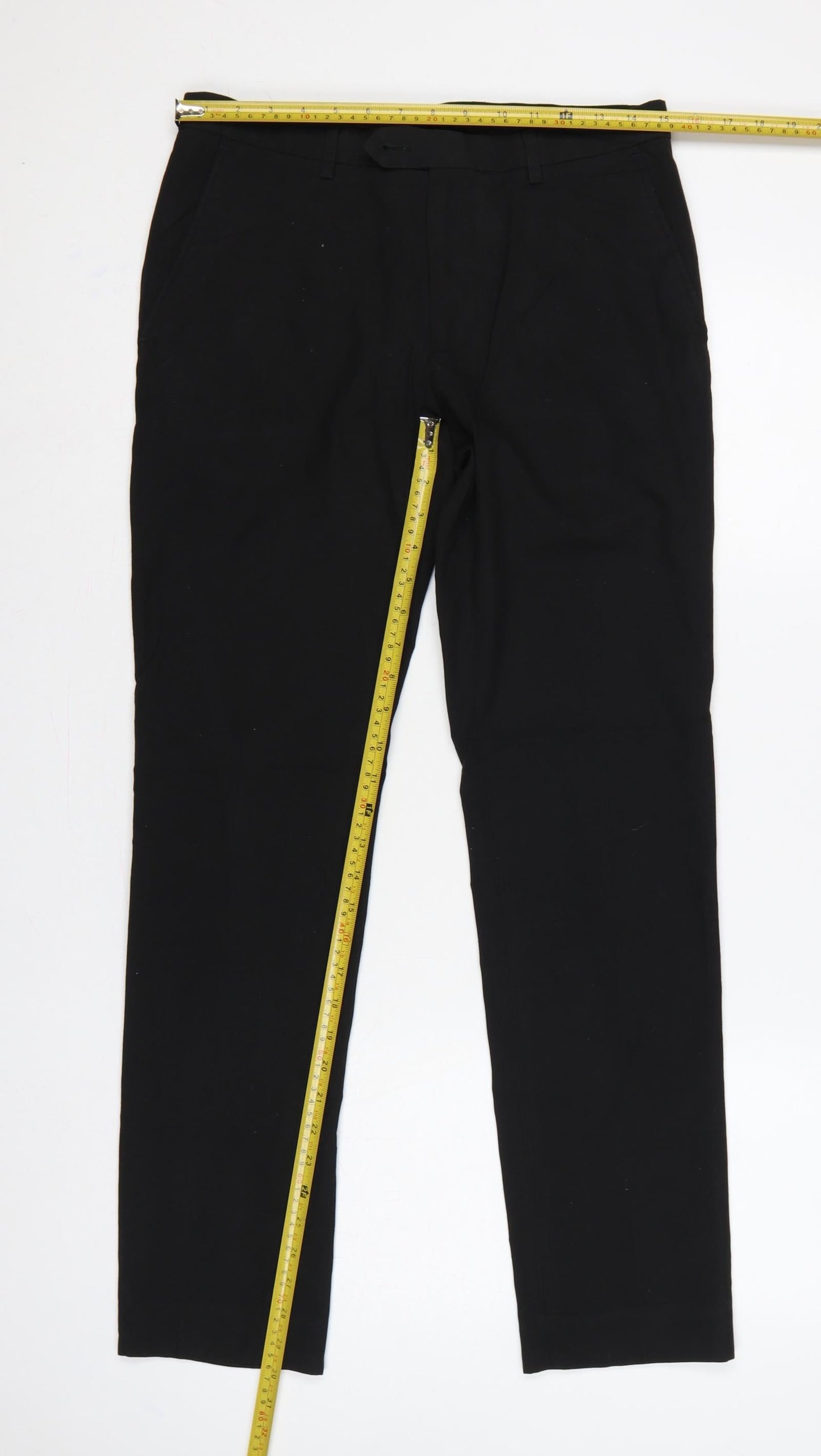 Next Men’s Black 30R Tailoring Straight Dress Trousers 30in