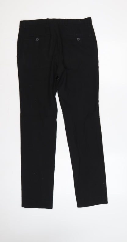 Next Men’s Black 30R Tailoring Straight Dress Trousers 30in
