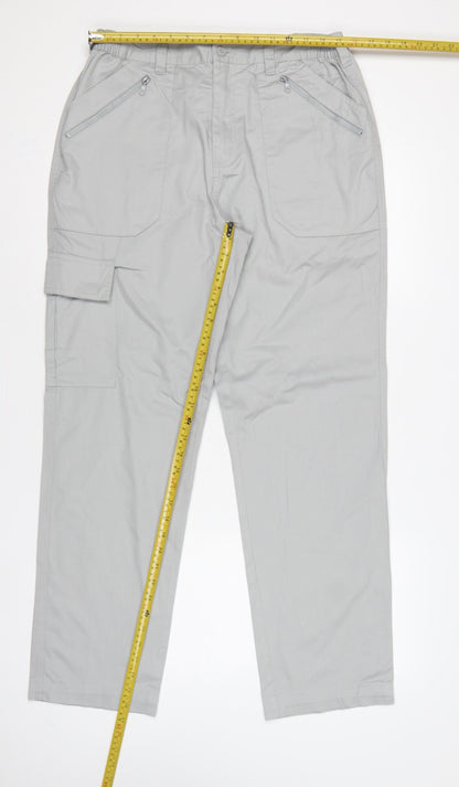 Cotton Traders Men’s Grey Cargo Trousers Size 34 Regular Straight Leg