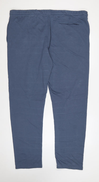 M&S Men’s Blue 5XL Long Regular Fit Drawstring Jogger Trousers