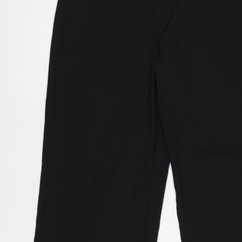 Zara Women’s Black L Wide-Leg Tailored Dress Trousers