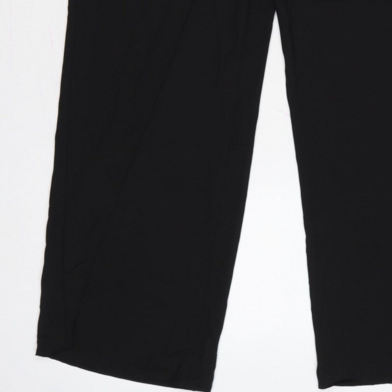 Zara Women’s Black L Wide-Leg Tailored Dress Trousers