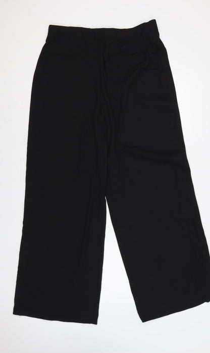 Zara Women’s Black L Wide-Leg Tailored Dress Trousers