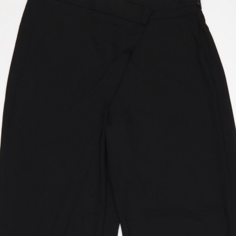 Zara Women’s Black L Wide-Leg Tailored Dress Trousers