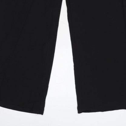 Zara Women’s Black L Wide-Leg Tailored Dress Trousers