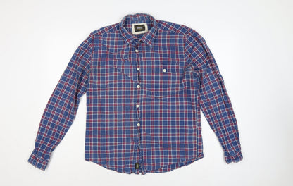 Barbour International Men’s Blue Plaid Check Long Sleeve Shirt M