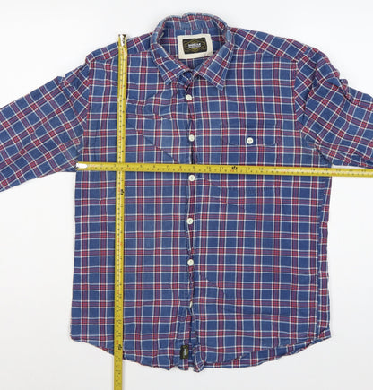 Barbour International Men’s Blue Plaid Check Long Sleeve Shirt M
