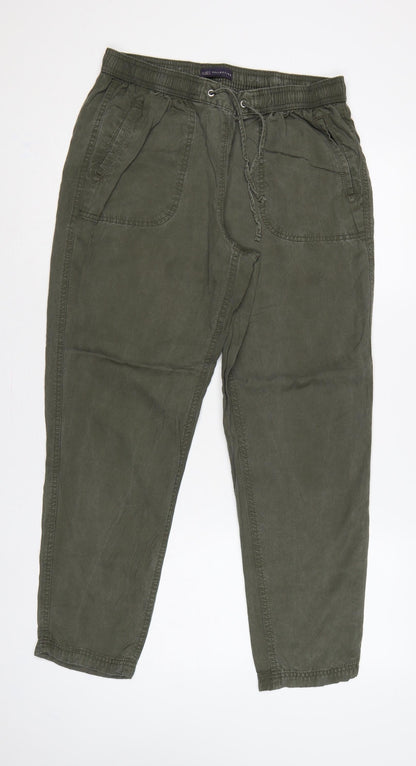 Marks & Spencer Women Green UK 12 Long Lyocell Tapered Joggers