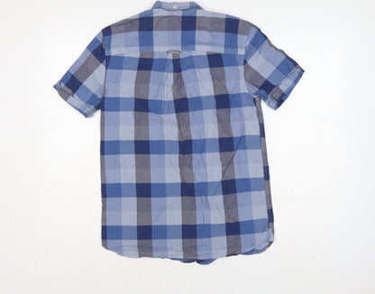 Lyle & Scott Men's Blue Check XS Short Sleeve Button-Down Shirt