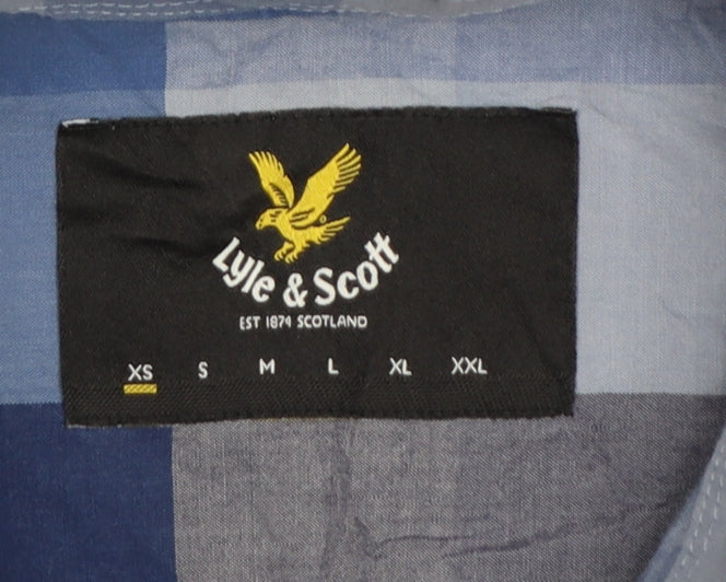Lyle & Scott Men's Blue Check XS Short Sleeve Button-Down Shirt
