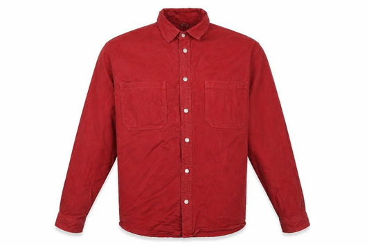 Zara Man Men's Red M Relaxed Fit Cotton Twill Button Shirt Jacket