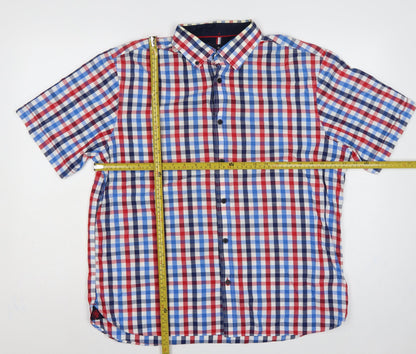 Marks & Spencer Blue Harbour Men's L Multicolour Check Short Sleeve Shirt