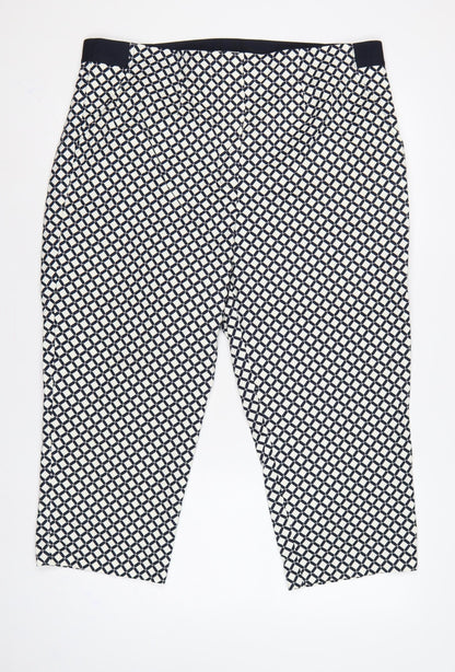 Marks and Spencer Women’s Black Ivory Geometric Straight Trousers UK 20