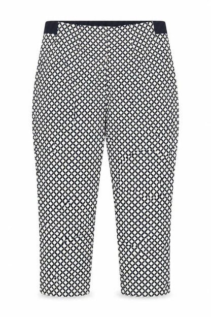Marks & Spencer Women’s Black Ivory Geometric Straight Trousers UK 20