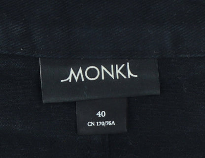 Monki Women Black UK 12 High Rise Denim Mini Pencil Skirt Pockets