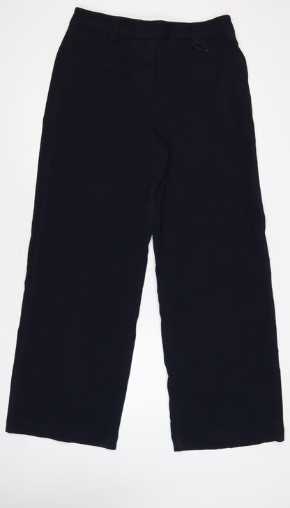Marks and Spencer Women Blue UK 14 Long Wide-Leg Tailored Trousers