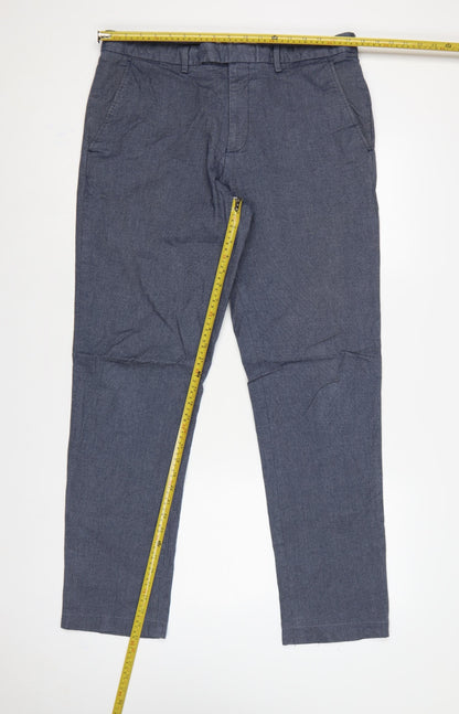 Jasper Conran Men’s Blue Cotton Chino Trousers 36R Regular
