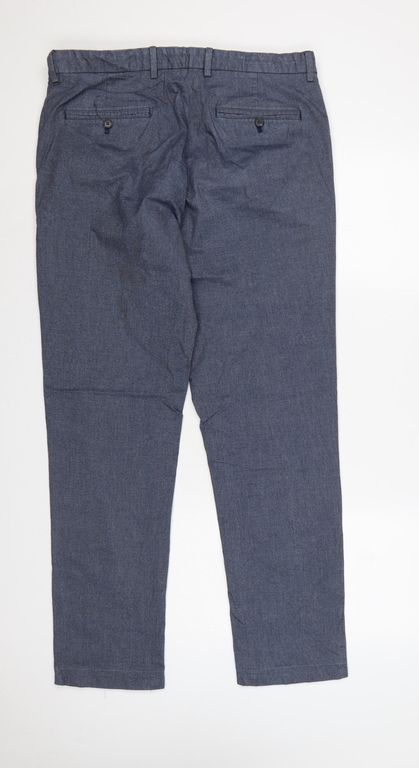Jasper Conran Men’s Blue Cotton Chino Trousers 36R Regular