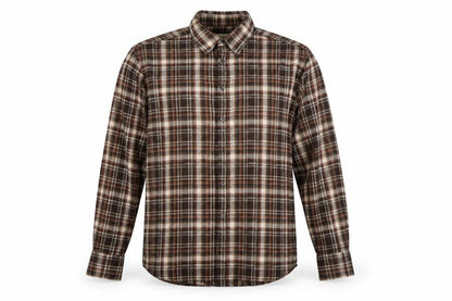 Marks & Spencer Men Brown XL Plaid Cotton Button-Down Long Sleeve Shirt