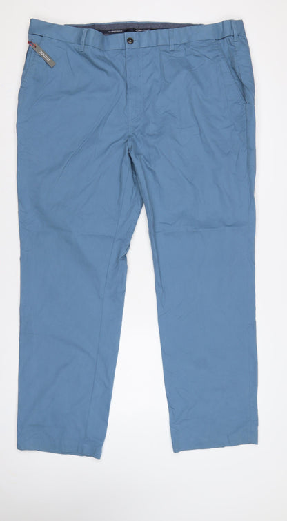 M&S Men’s Blue 44in Waist Chino Trousers Straight Leg 31in