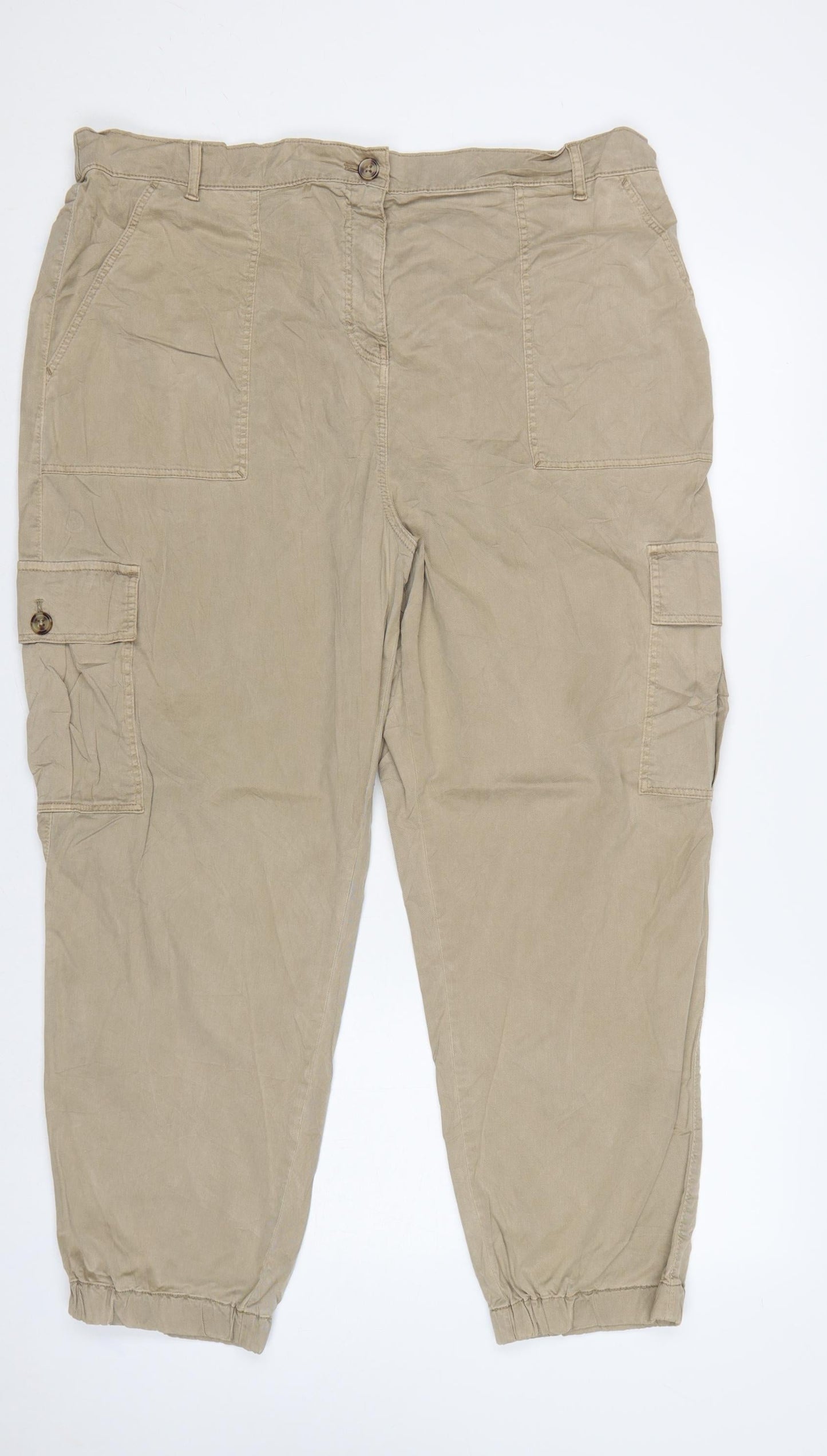 Marks and Spencer Women’s Brown UK 20 Regular Cargo Trousers