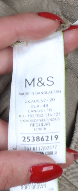 Marks and Spencer Women’s Brown UK 20 Regular Cargo Trousers