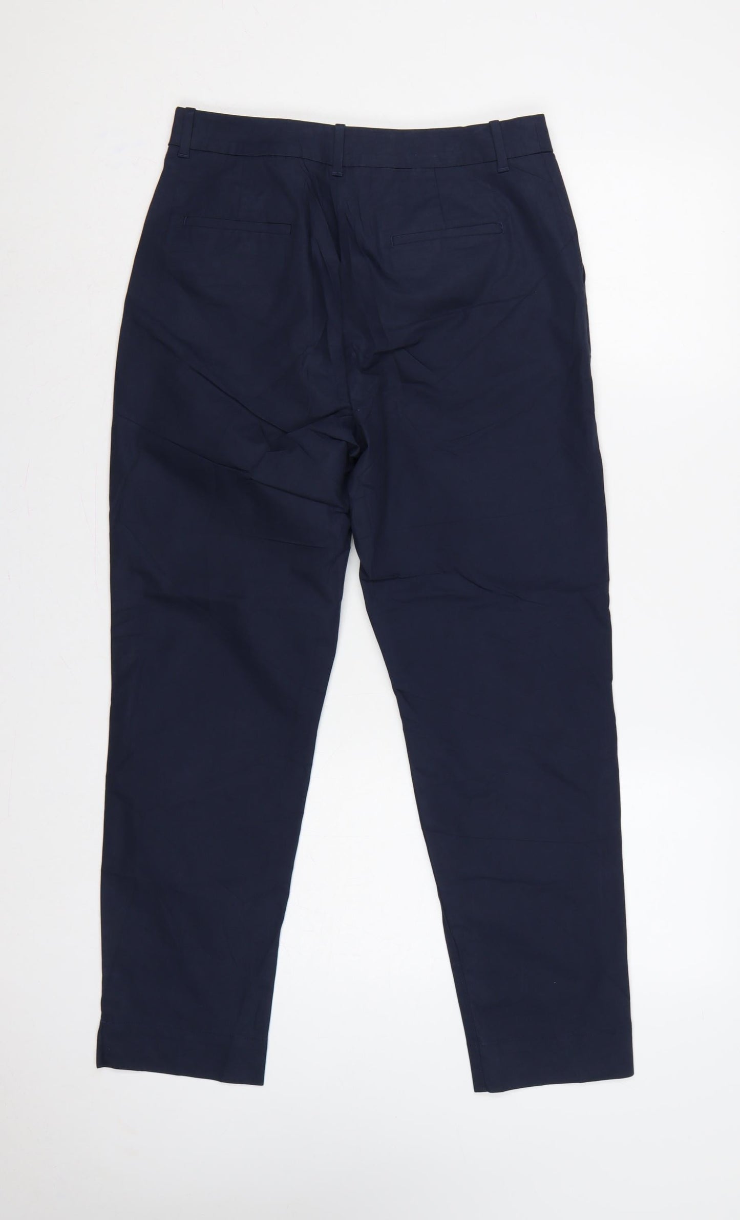 Marks & Spencer Women Blue UK 10 Regular Tapered Tailored Trousers