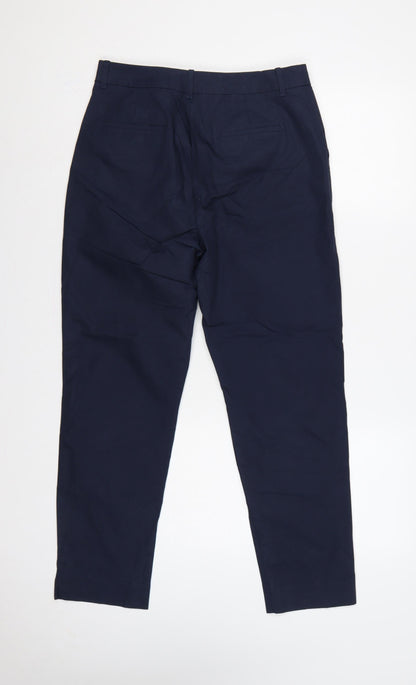 Marks & Spencer Women Blue UK 10 Regular Tapered Tailored Trousers