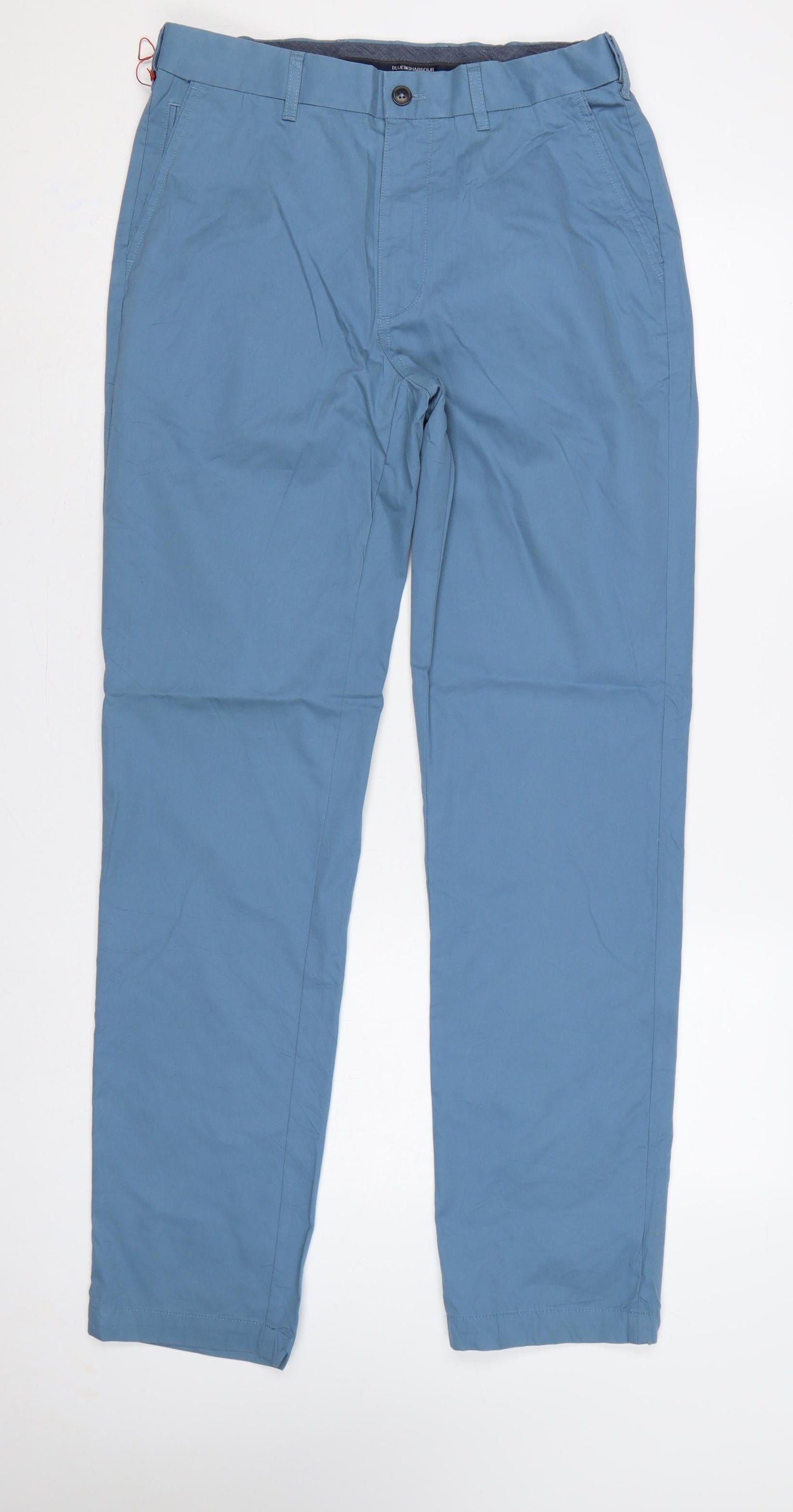 Marks & Spencer Men's Blue 30W 33L Regular Fit Chino Trousers