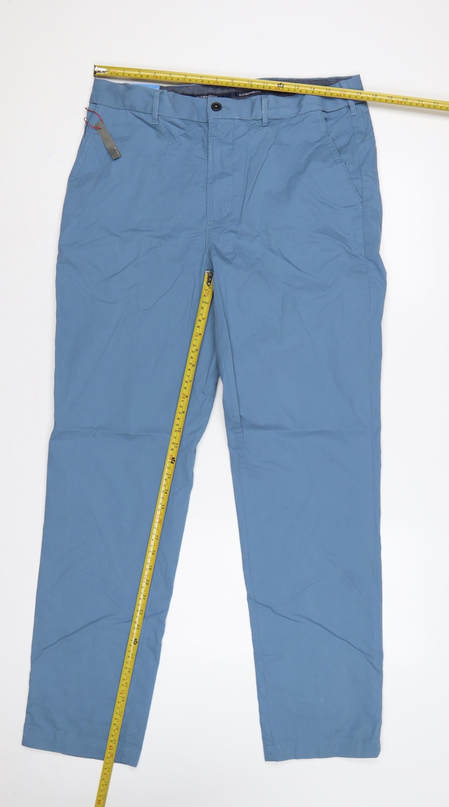 Marks & Spencer Men's Blue 34/33 Regular Fit Chino Trousers