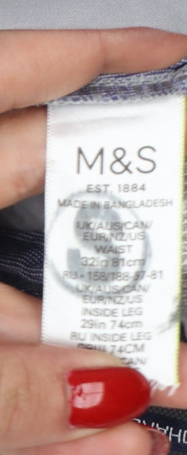 Marks and Spencer Blue Harbour Men Grey 32in Regular Chino Trousers